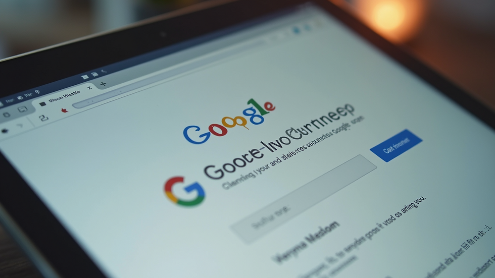 Close-up view of a Google My Business account setup process
