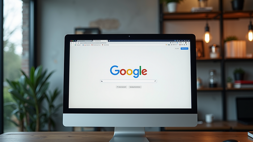 Close-up view of a desktop with Google My Business interface