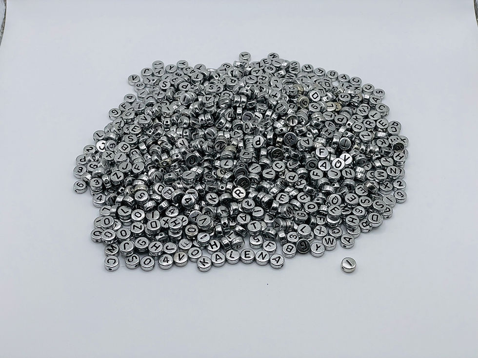Silver button letters