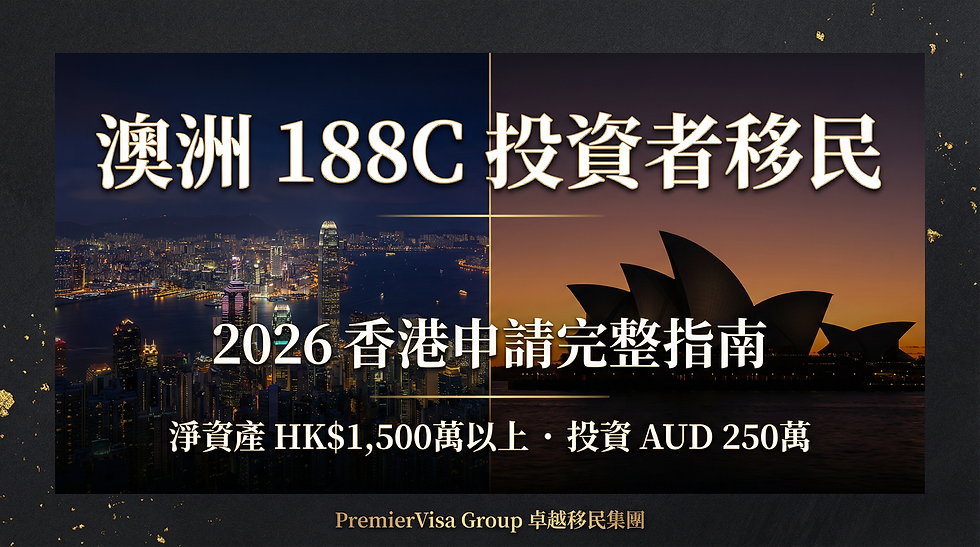 澳洲 188C 投資者移民香港申請完整指南 2026:條件、費用與成功策略