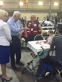 Sarah Burke with the Governor General during Saskatchewan Fires, 2015