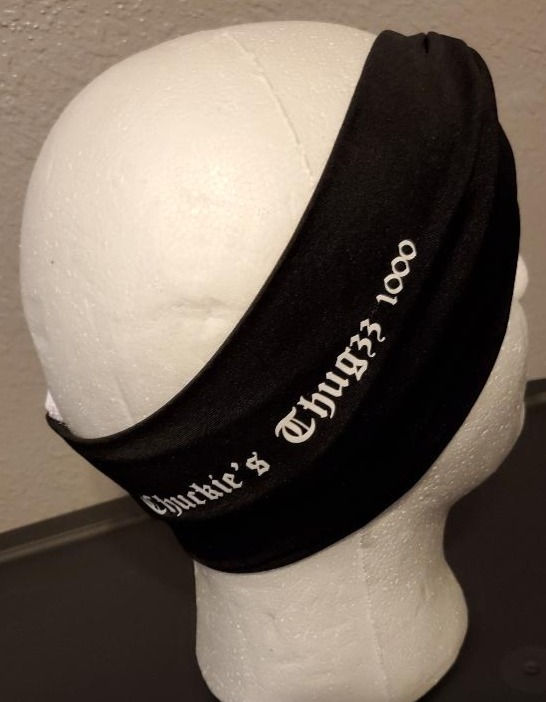 Thumbnail: Black and White turban style Headband Chuckies Thugzz 1000