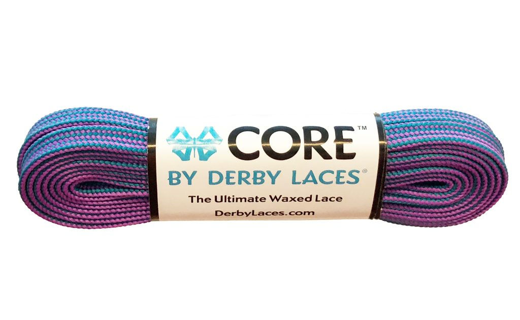 Purple and Teal Stripe – 96 inch (244 cm) CORE Shoelace by Derby Laces