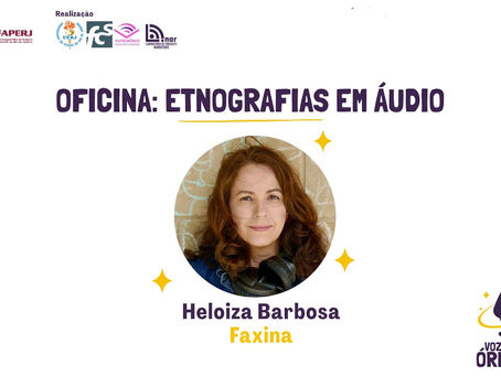 Arte da oficina Etnografias em Áudio, com Heloiza Barbosa, no Vozes em Órbita 2025.