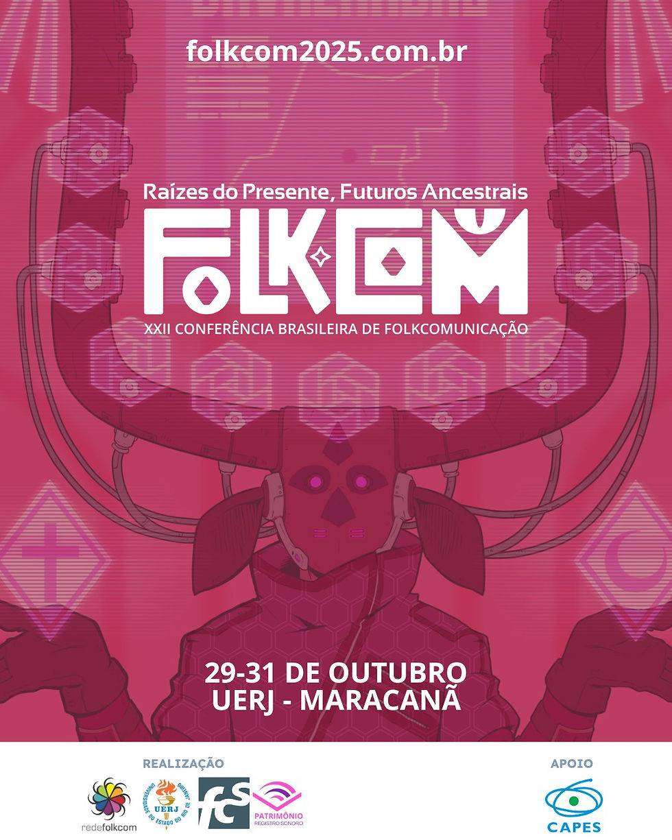 Compilação de artes de divulgação da Folkcom 2025