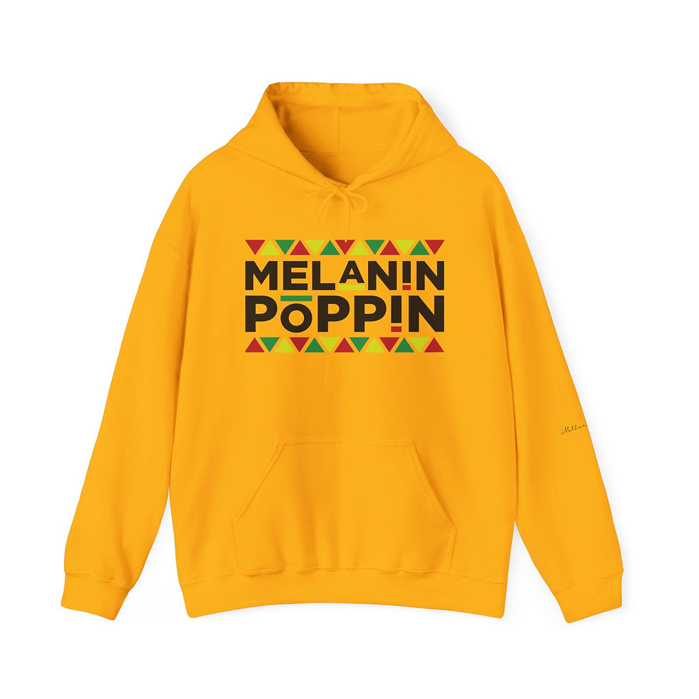 Thumbnail: Melanin Poppin Hoodie — Afrocentric Pullover (black letters)