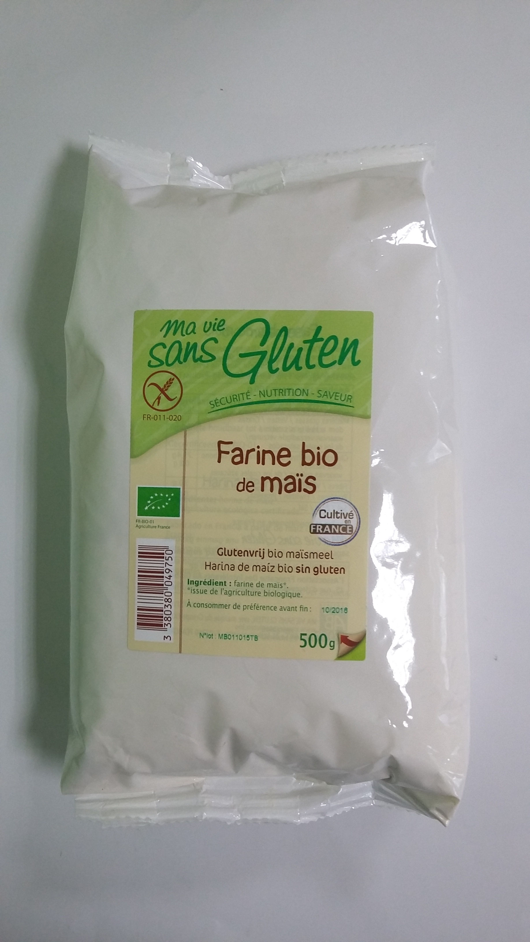 Harina de maiz bio sin gluten Ma vie Sans 500g
