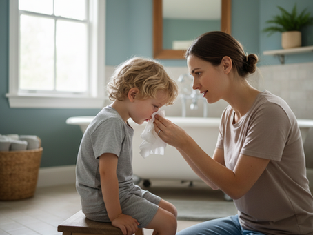 How to Stop Nosebleeds in Toddlers and Preschoolers with Child's Head Down