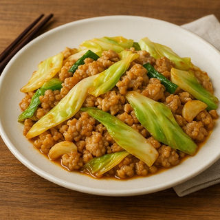 豚ひき肉とキャベツの香味味噌炒め
