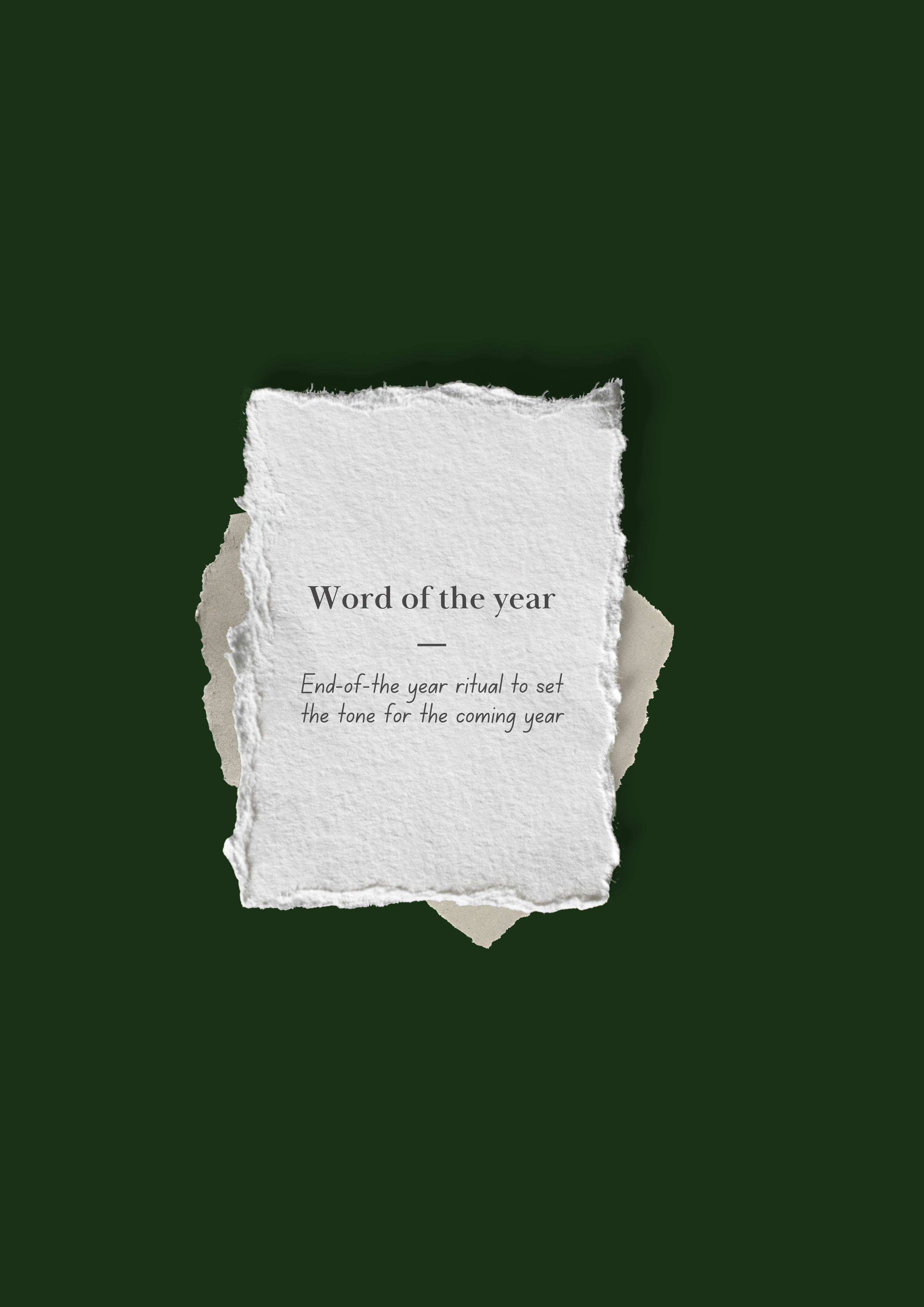 Your Word of the Year