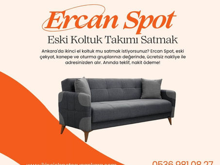 "Eski koltuk takımı satmak" isteyen bir müşterinin Ercan Spot'a göndermek için çektiği, satılık bir oturma grubu fotoğrafı.