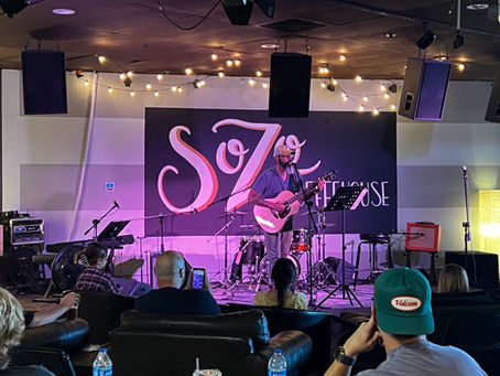 A musician’s review of the SoZo Coffeehouse open mic in Chandler, with details on the stage, sound, sign-up, crowd, and local music vibe.