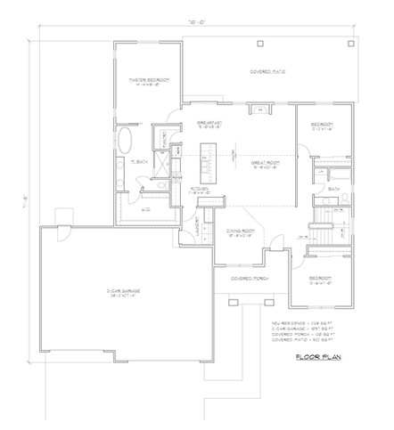 Layout for the Muley Model home built by Drop Tine Construction in Pueblo West