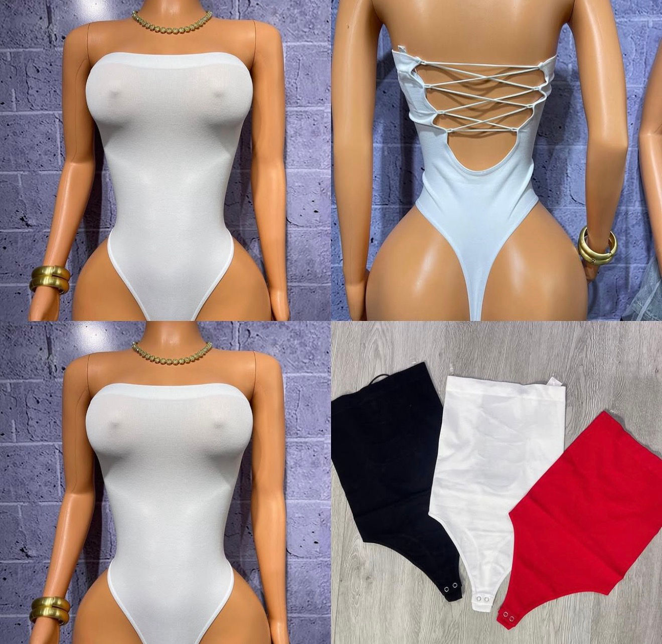 Albidalove Women's Urban-Style Sleeveless Bandeau Bodysuit — Perfect for Summer