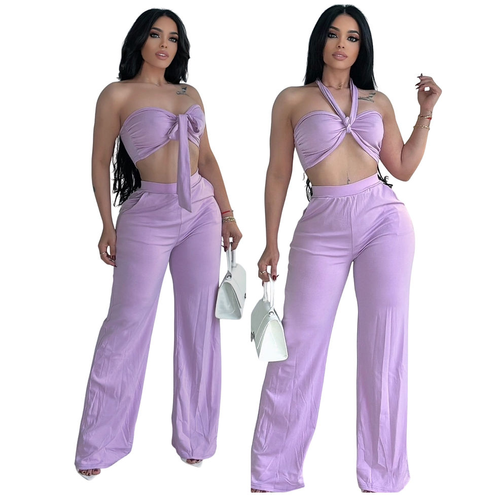 Thumbnail: Albidalove Sexy Wide Leg Top and Pant Set