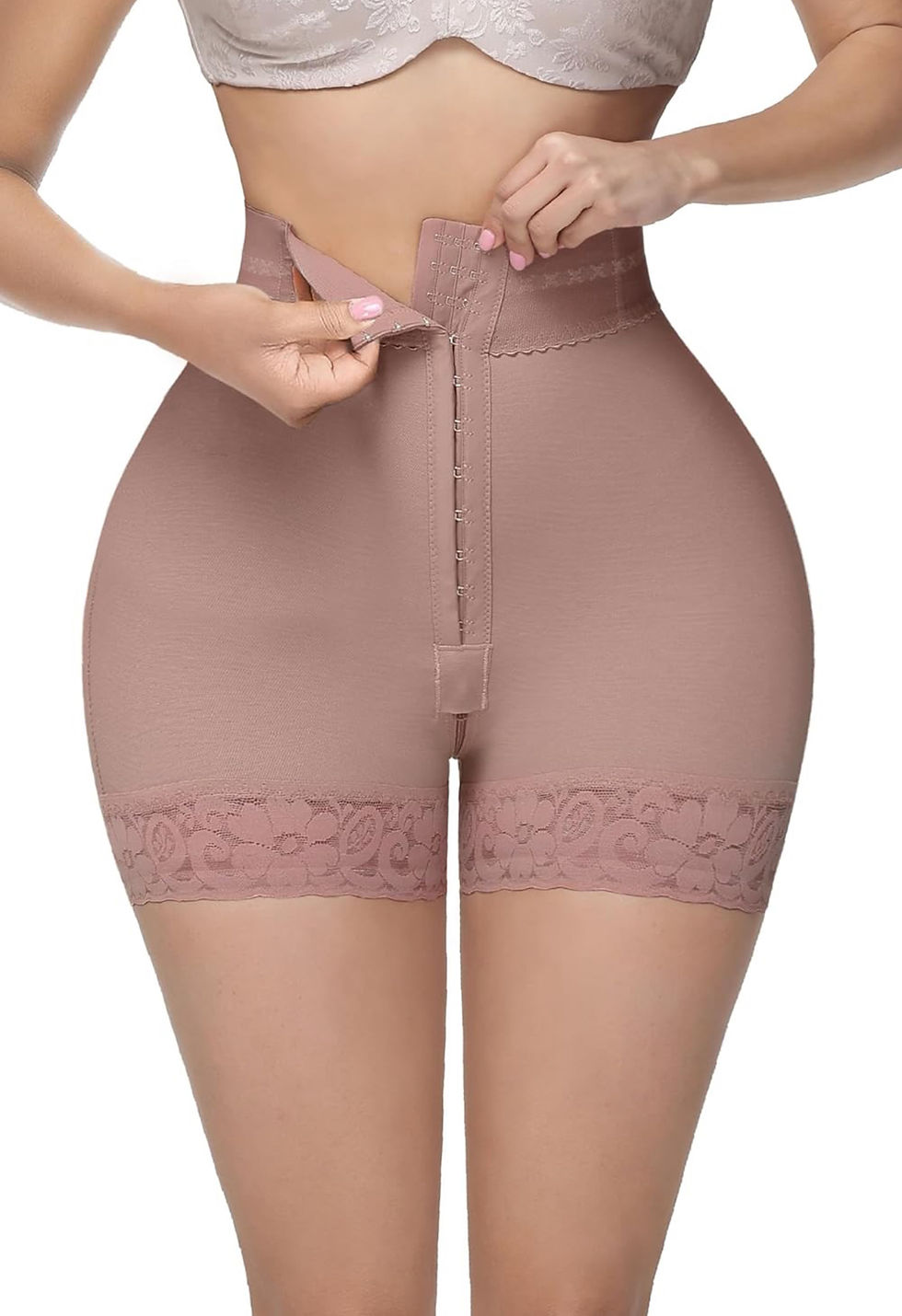 Thumbnail: Albidalove Compression Shaper Butt Lifter Shorts High Waisted Zipper Shorts