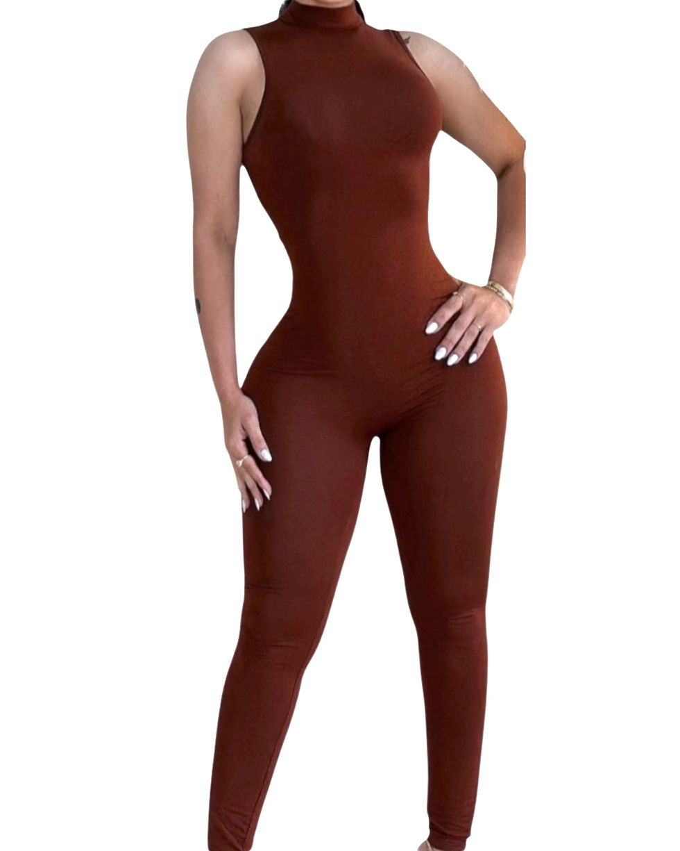 Thumbnail: Albidalove Unicolor high neck unitard jumpsuit
