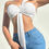 Thumbnail: Albidalove Sexy One Shoulder Ruched Front Crop Top
