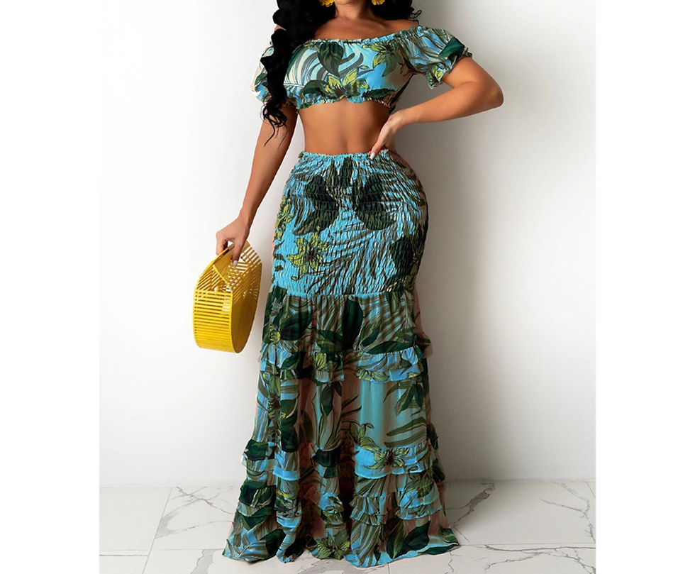 Thumbnail: Sexy Floral Print Two-piece Set, Casual Short Sleeve Slim Tops & High Waisted Lo