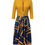 Thumbnail: Albidalove Clasi Patchwork Geometric Printed Zipper Half Placket Waist Tie Dress