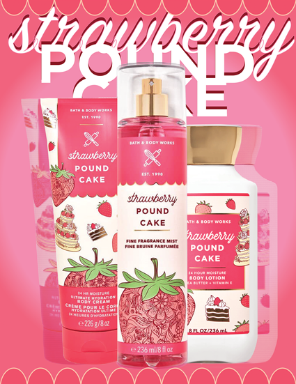 strawberry pound cake advertisement poster