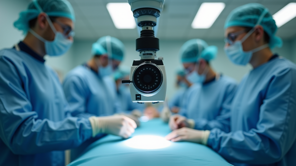 Close-up view of otolaryngology endoscopy equipment in clinical setting