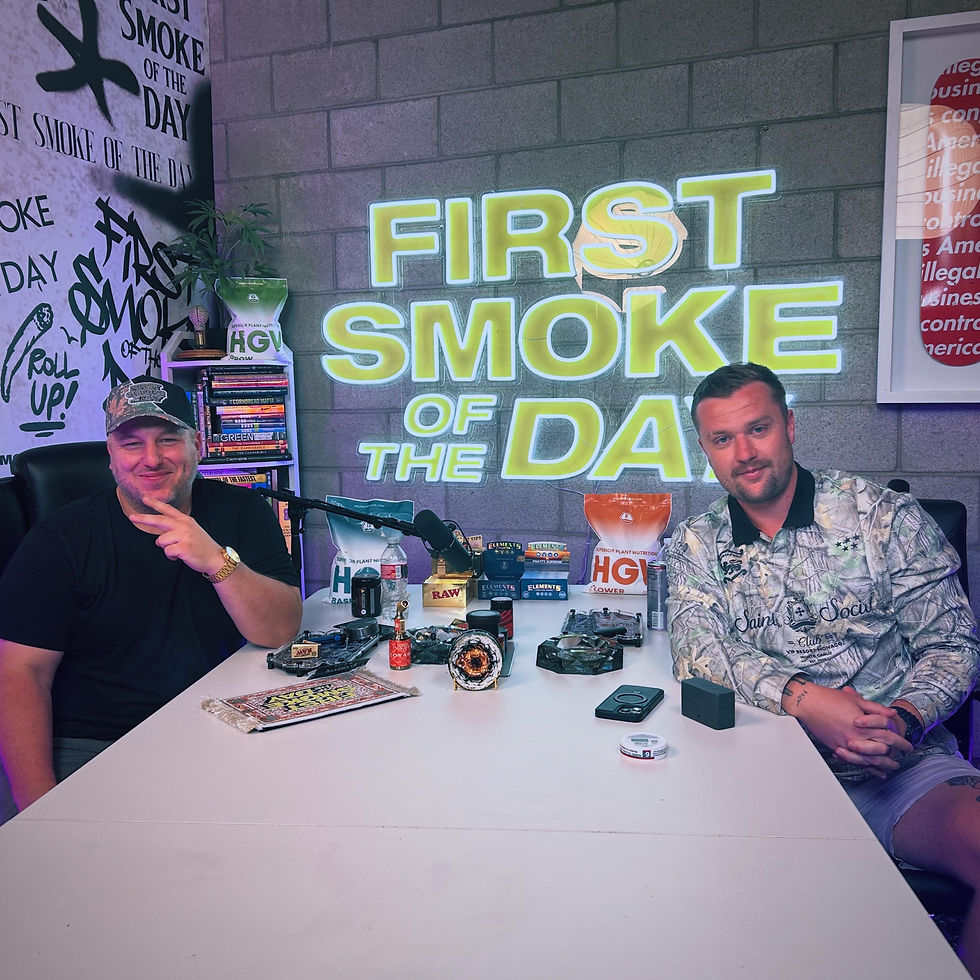 Luc Carlin (LMC) — Seated at the First Smoke of the Day podcast table.