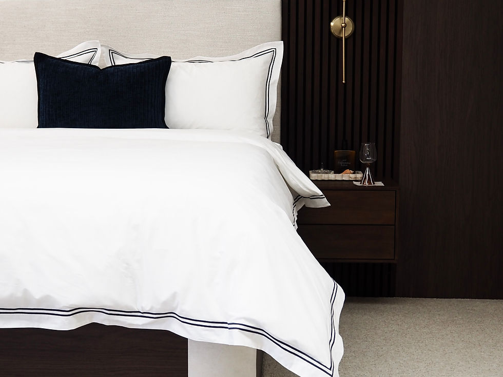 Thumbnail: Embroidered Trim 100% Cotton Duvet Set 