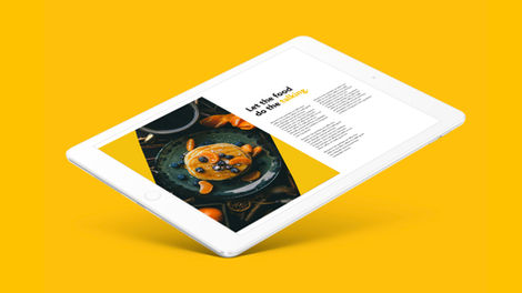 lemon zest digital screen displayed on a tablet device