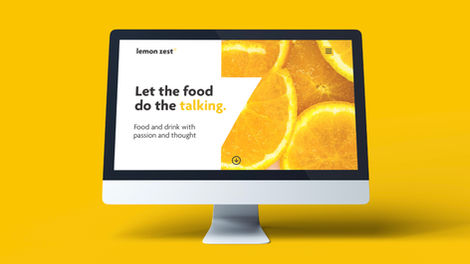 lemon zest website homepage shown on a computer screen