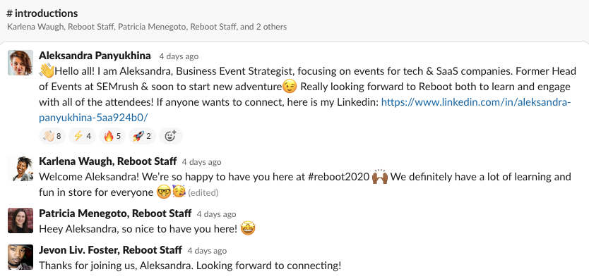 Reboot 2020 by Eventgeek Slack Channel
