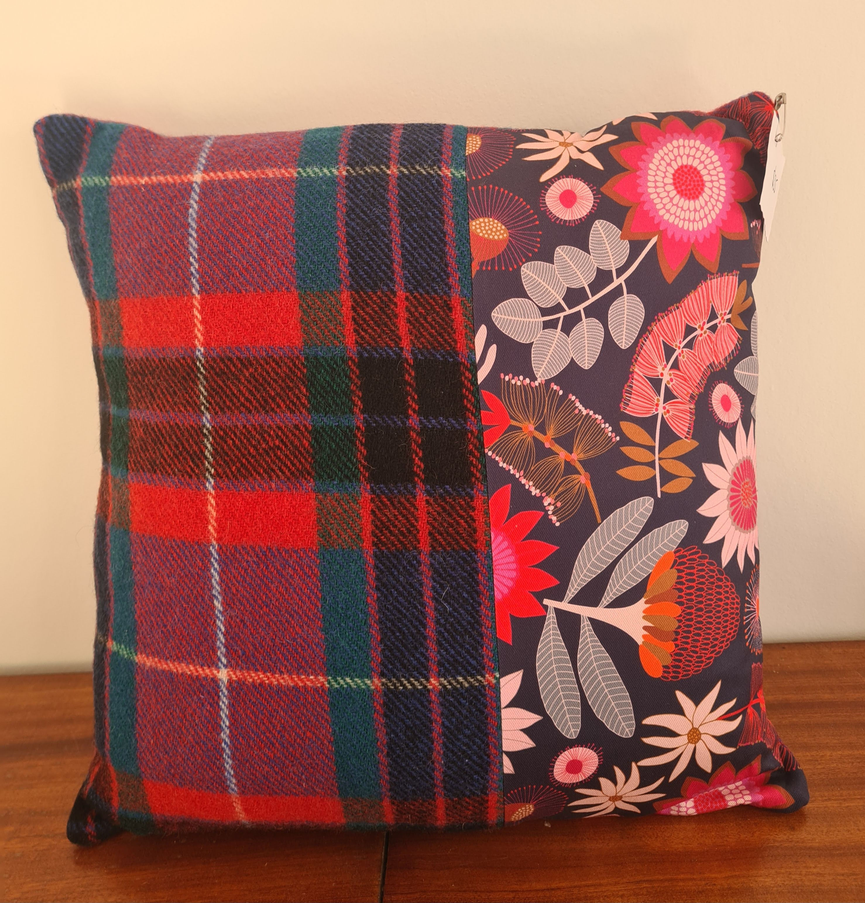 Vintage New Zealand Wool Blanket Cushion