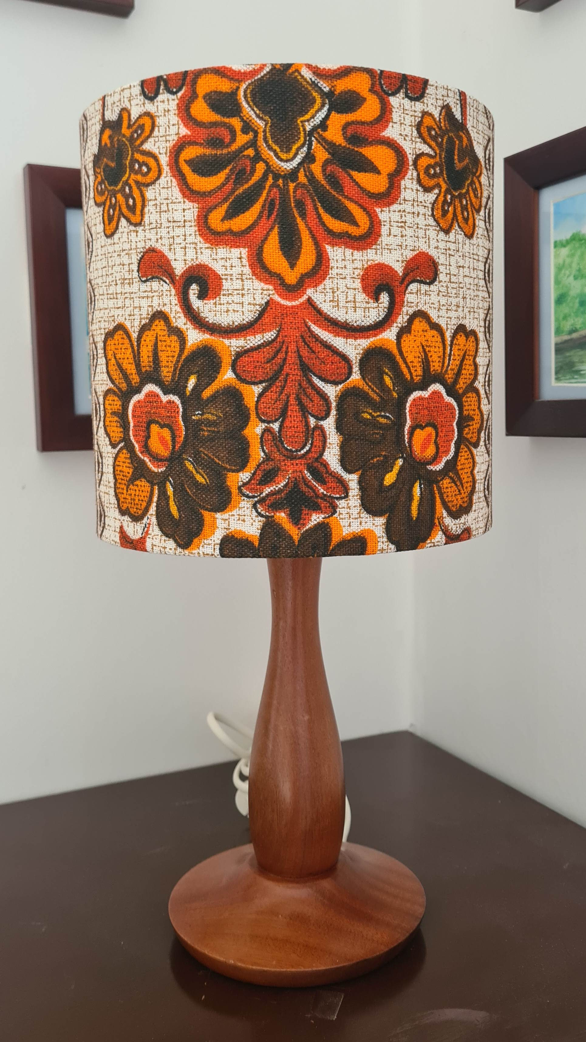 Mid Century Teak Table Lamp