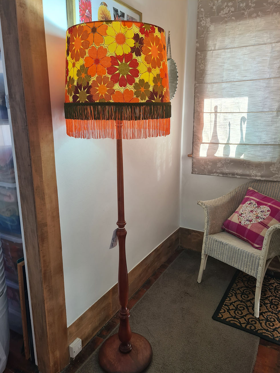 Orange and Yellow Retro Flower Standard Lamp