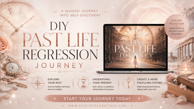 Advertisement for a program called diy past life journey