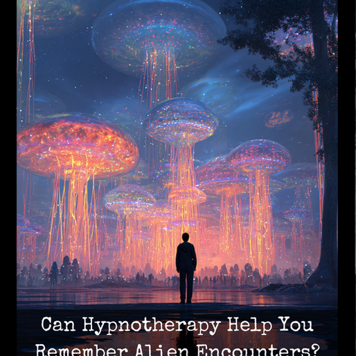 A man standing outside with alien ufos around him