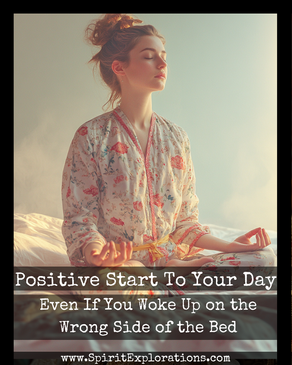 A woman meditating in the morning
