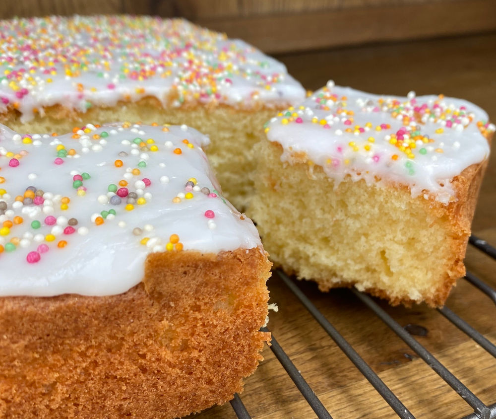 Vanilla Tray Bake with Sprinkles