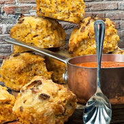 Cheese, Crispy Onion and Paprika Scones