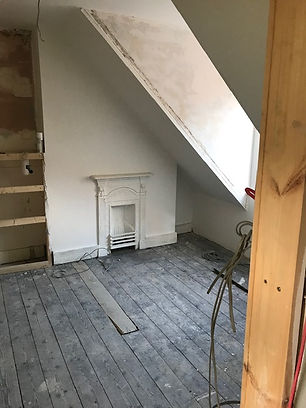 Fire place in bedroom