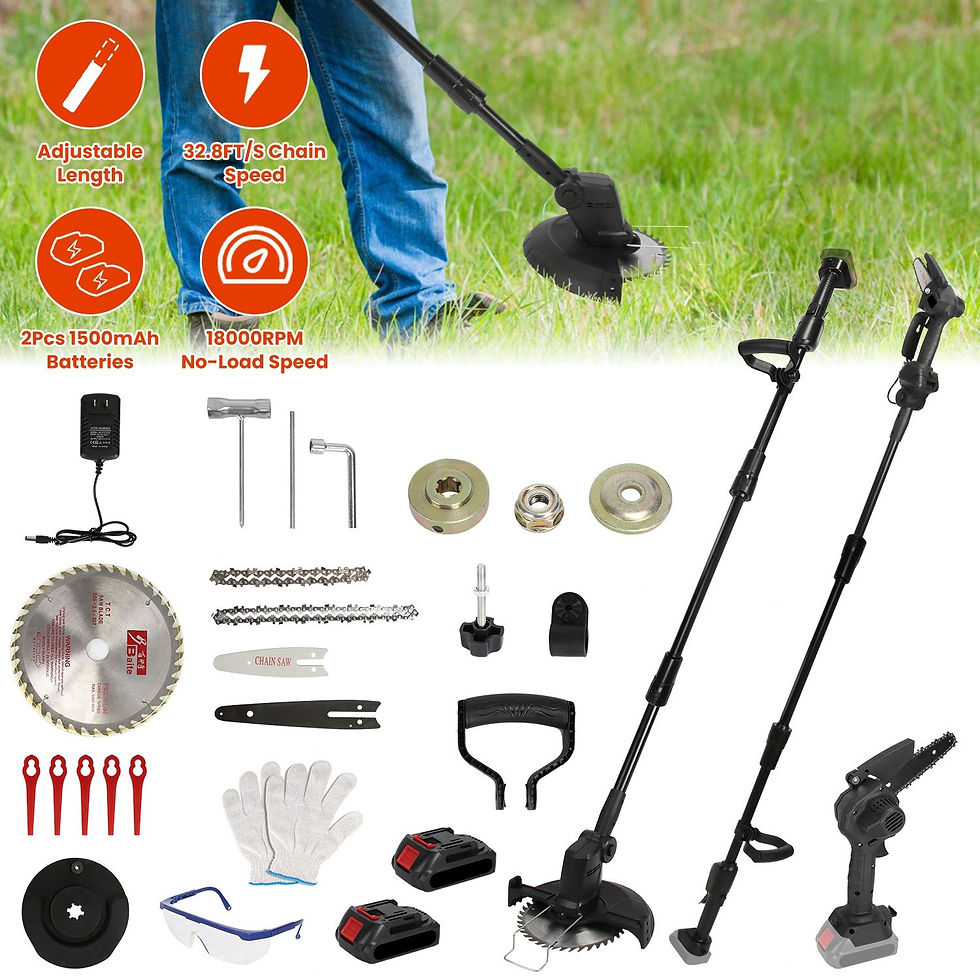 Thumbnail: Cordless 3-in-1 Electric Pole Saw & Grass Trimmer Kit with Adjustable Length