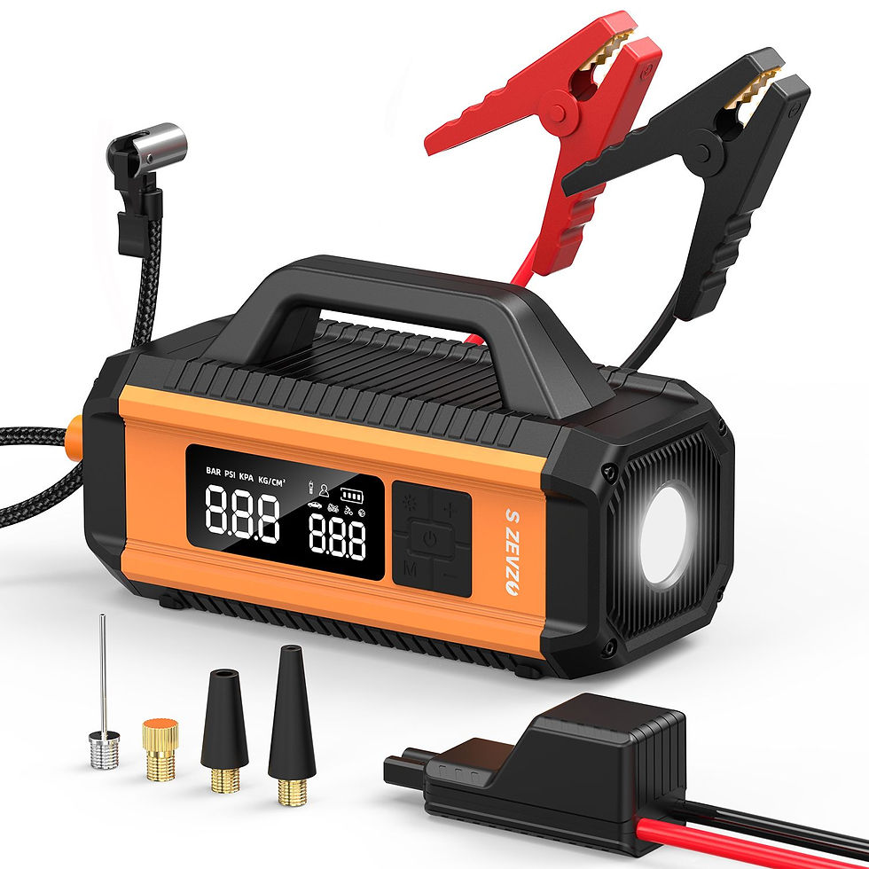Thumbnail: Versatile Car Jump Starter & Inflator: 2-in-1 Battery Charger for Emergencies