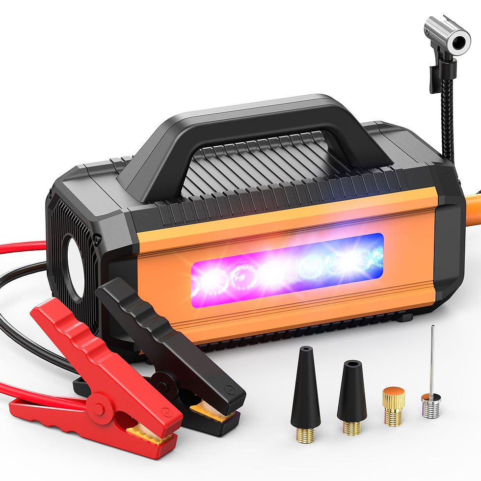 Thumbnail: Versatile Car Jump Starter & Inflator: 2-in-1 Battery Charger for Emergencies
