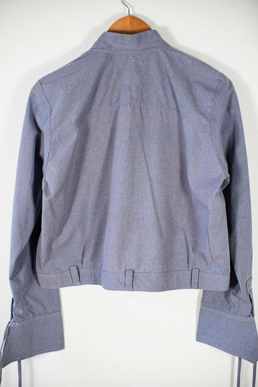Thumbnail: Friendly enviromental cropped linen jacket with snaps