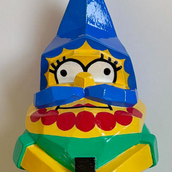 Nain de jardin customisé représentant Marge Simpson - h 32 x 15 x 13 cm