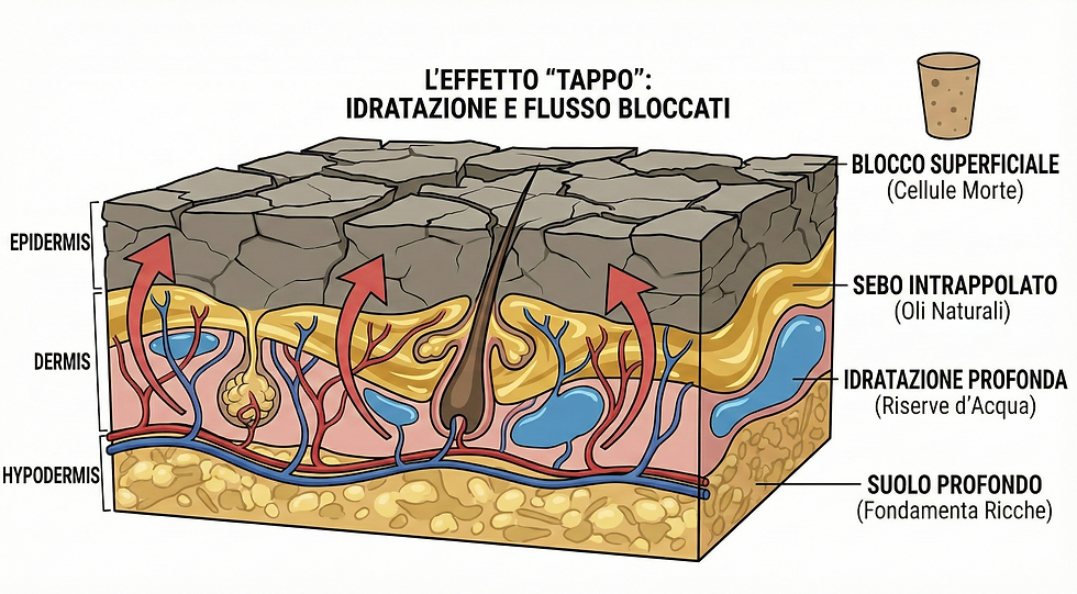 effetto tappo della pelle asfittica 