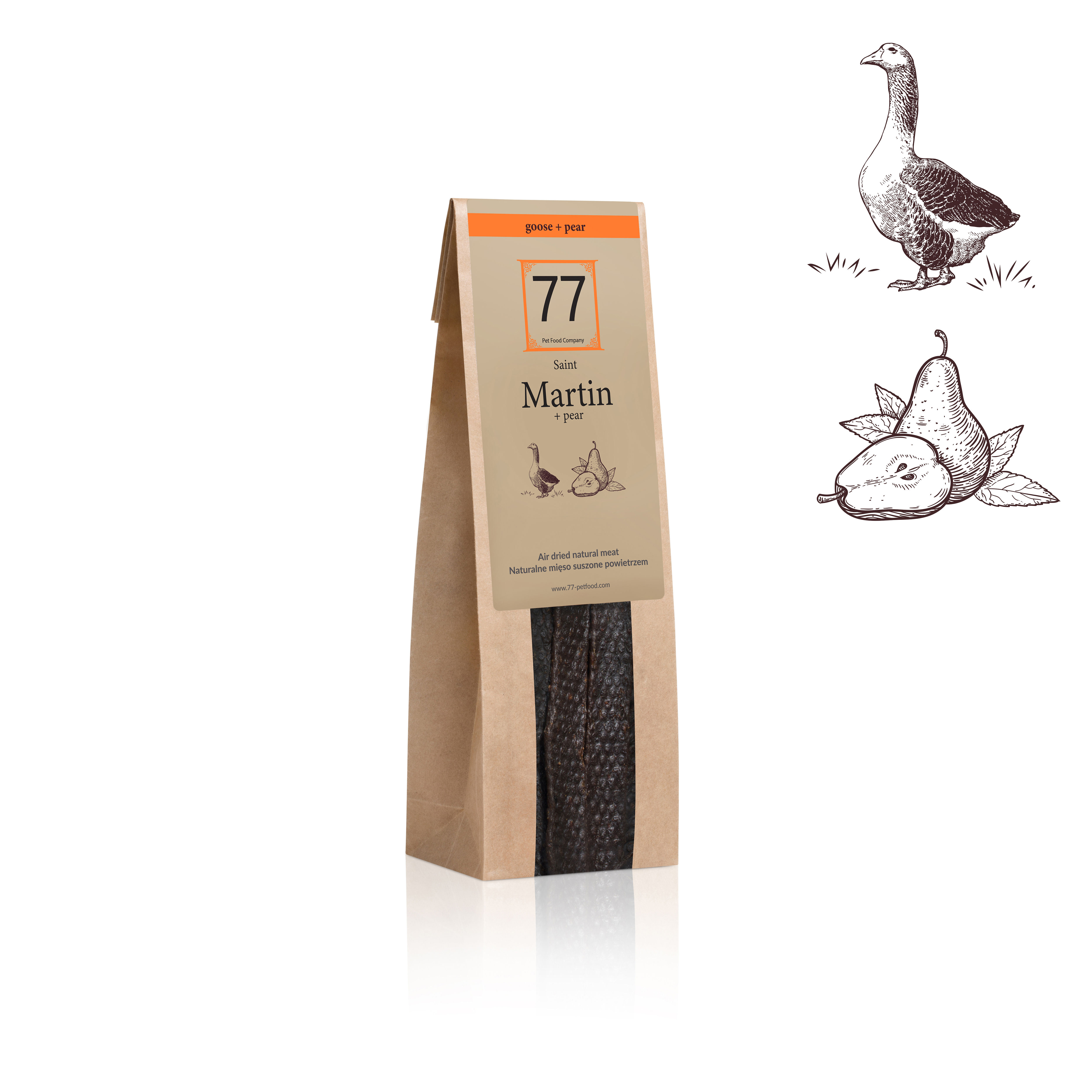 Saint Martin + Stripes of dried goose meat with pear