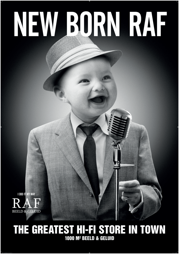 Frank Sinatra als baby. senior art director: Andre van Leeuwen. copywriter: Frits Rijksbaron