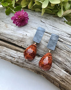 Carnelian at Midnight Earrings