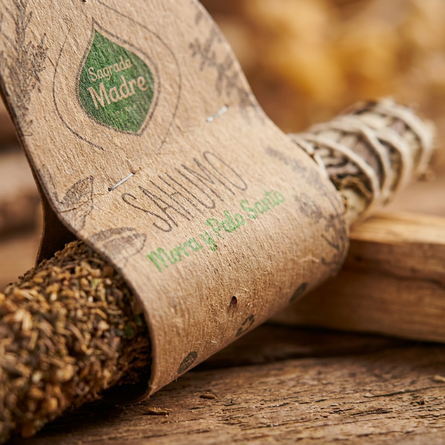 Räucherbündel aus Myrrhe und Palo Santo für warme, balsamische Duftmomente